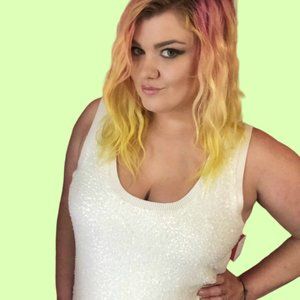 NWT Calvin Klein Sleeveless White Sequin Tanktop